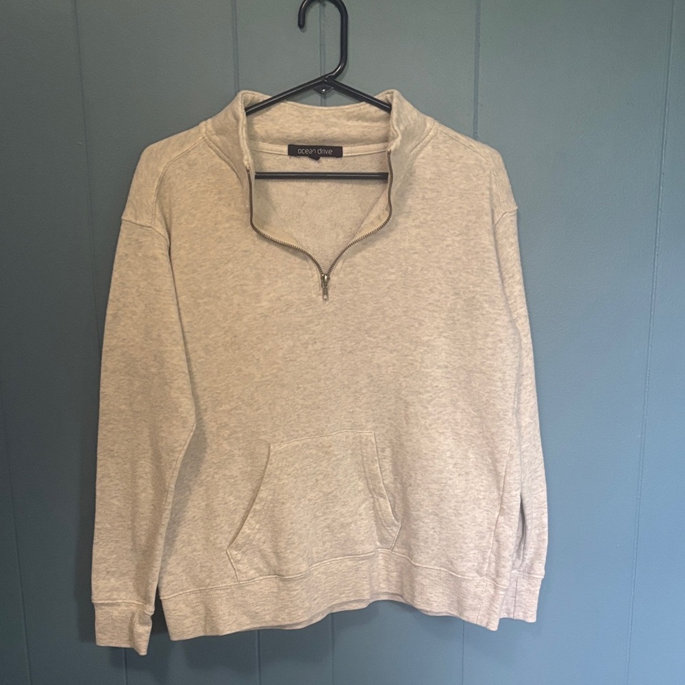 Ocean Drive Light Heather Gray Quarter-Zip Sweatshirt